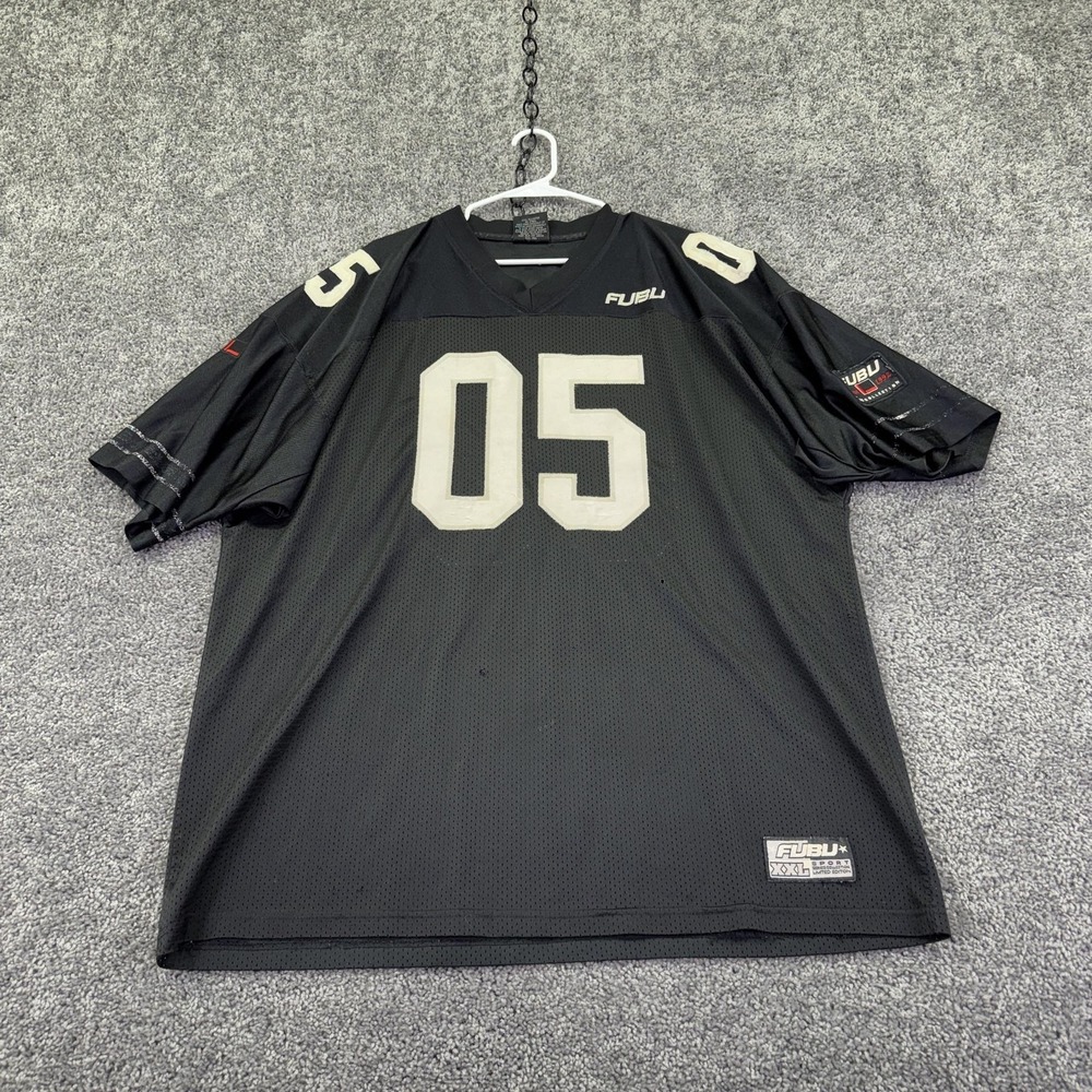 Vintage FUBU Shirt Mens 2XL Black 05 Mesh Football Jersey The Collection